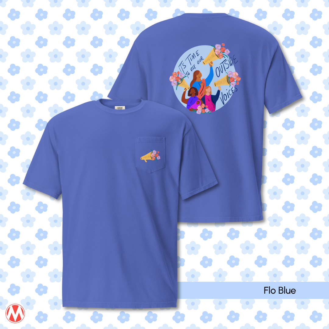 Megaphone Pocket Tee MomsRising Merch Megaphone pocket tee momsrising merch